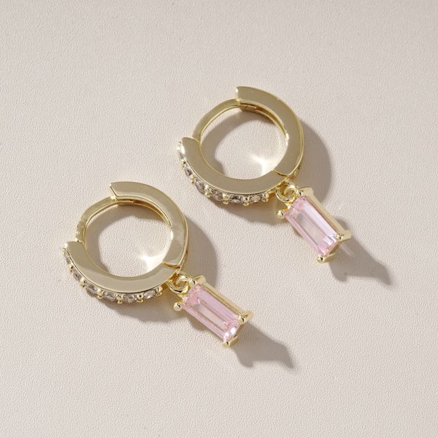 Square Drop Huggie Hoops